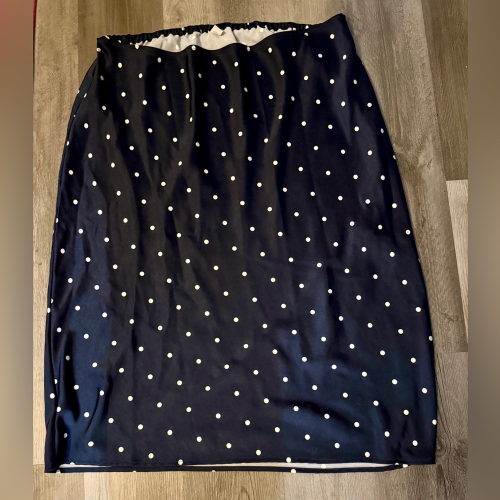 Polka Dot Midi Slip Skirt